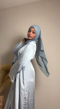 Layan Satin Abaya with belt