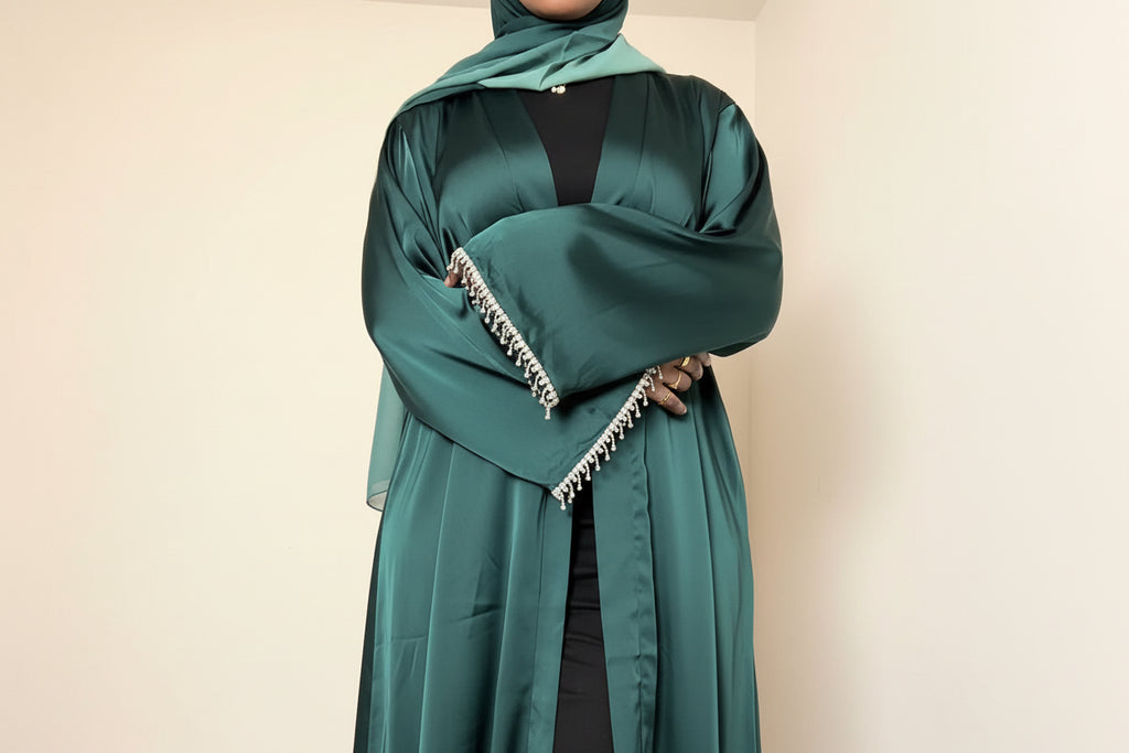 Layan Satin Abaya with belt