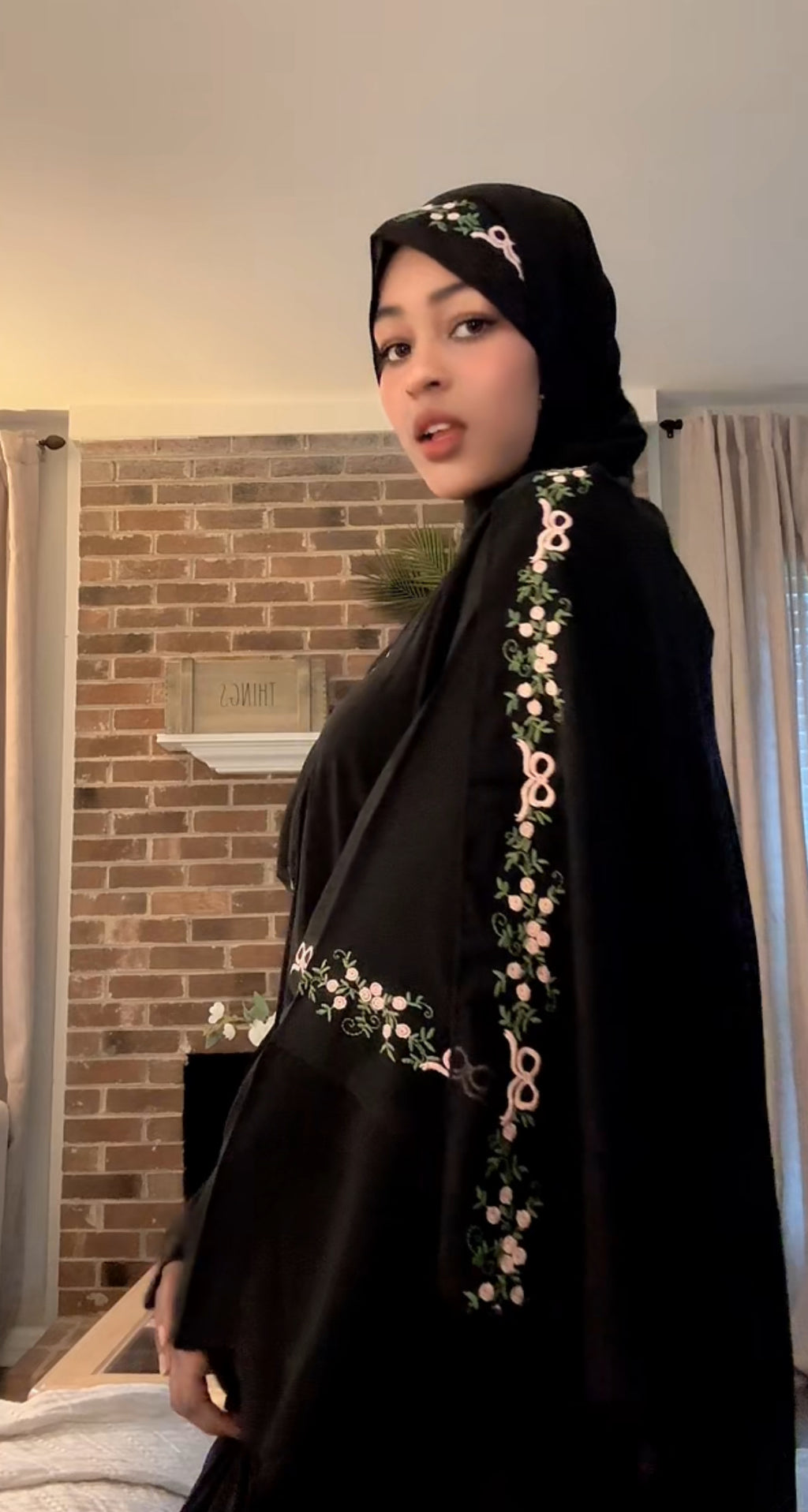 Floritah Black Abaya Set