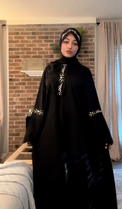 Floritah Black Abaya Set