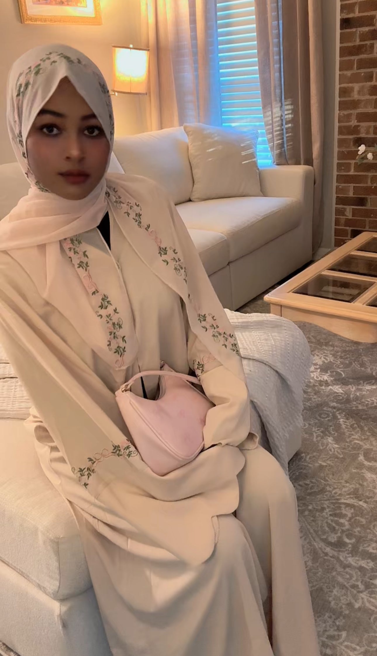 Floritah Beige Abaya Set